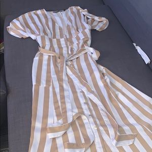 Striped Kimono Midi Dress